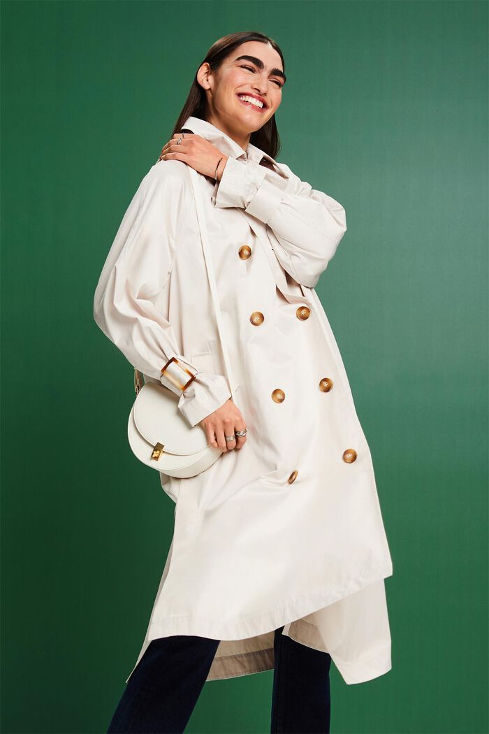 Double-breasted trenchcoat, LIGHT BEIGE, detail image number 4