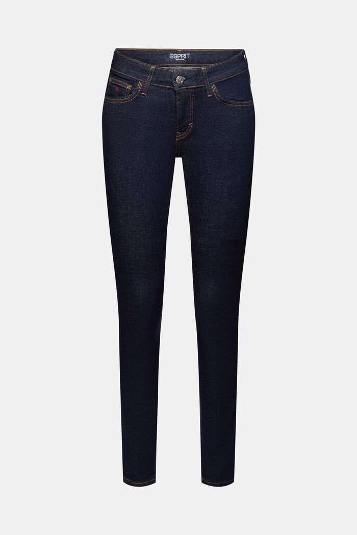 Gerecycled: mid rise skinny jeans, BLUE RINSE, detail image number 7