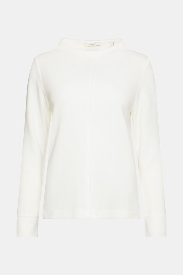 Sweatshirt met opstaande kraag, katoenmix, OFF WHITE, detail image number 2