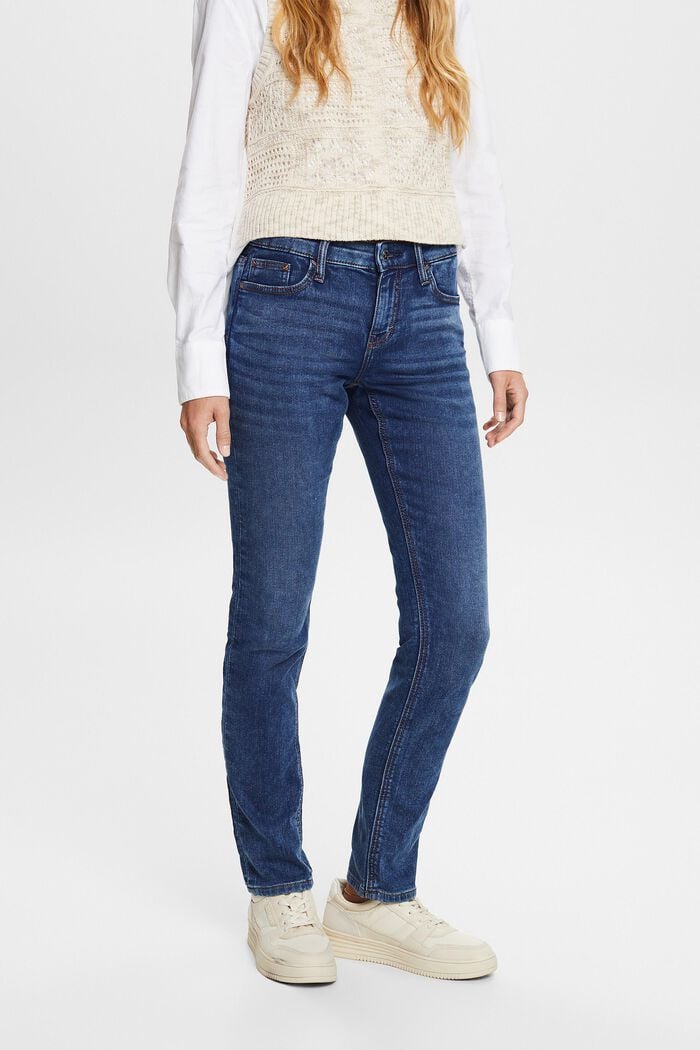 Slim fit-jeans met stretch, BLUE LIGHT WASHED, detail image number 0