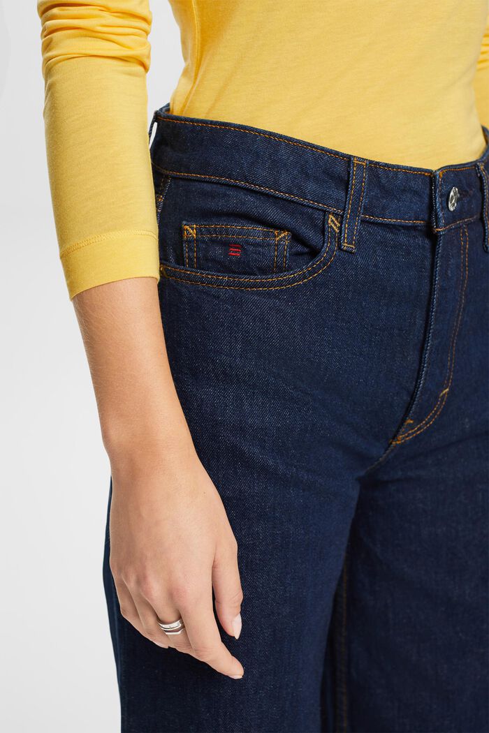 Retro jeans met hoge taille en wijde pijpen, BLUE RINSE, detail image number 4