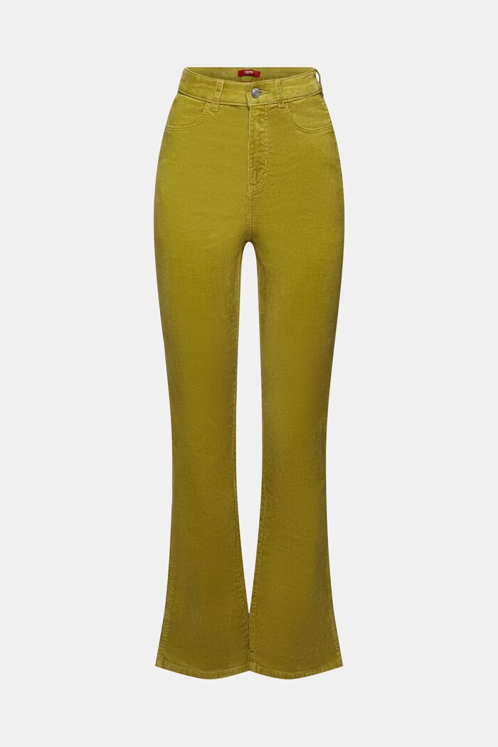 Pantalon en velours côtelé coupe bootcut taille haute, PISTACHIO GREEN, detail image number 5