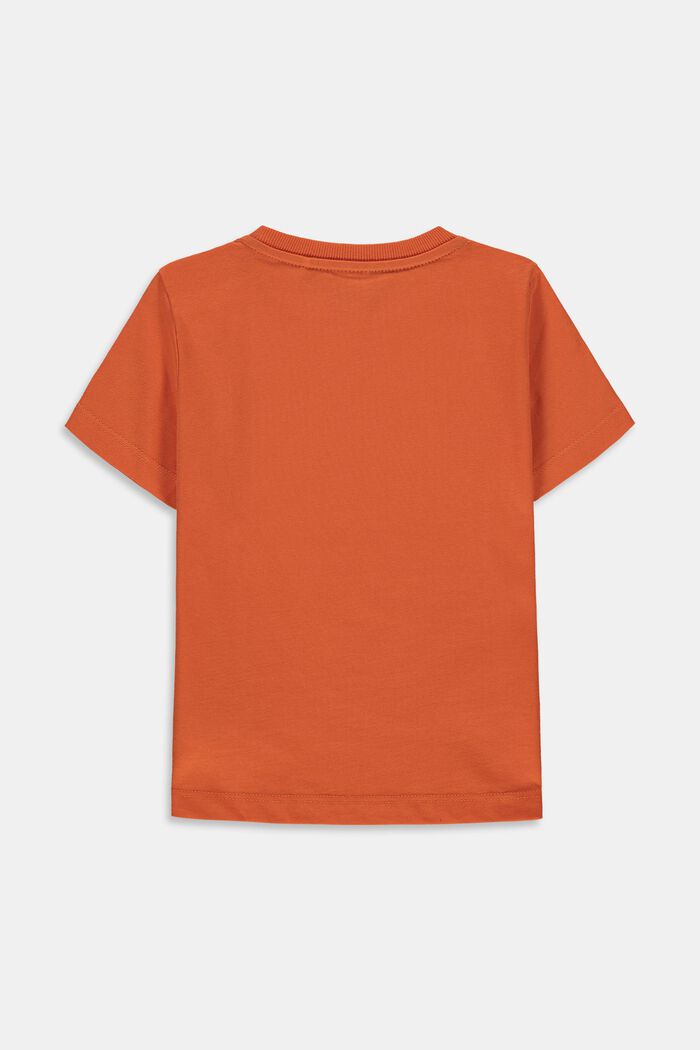 T-shirt met print van 100% katoen, RED ORANGE, detail image number 1