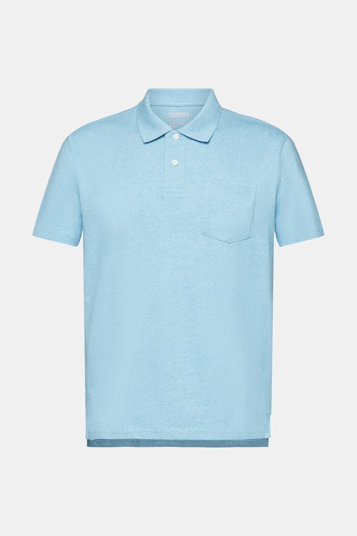 Gemêleerde polo, LIGHT TURQUOISE, detail image number 5