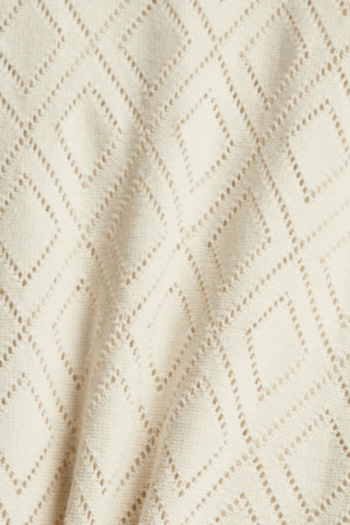 Met linnen: trui met ajourpatroon, OFF WHITE, detail image number 4
