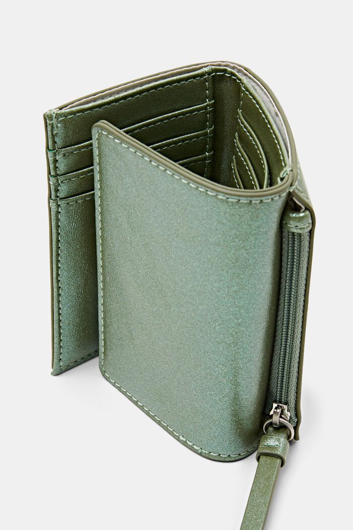 Glanzende portemonnee met omslag, LIGHT AQUA GREEN, detail image number 3