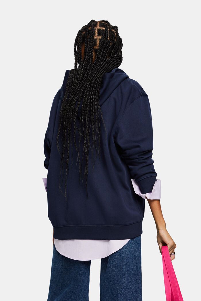 Gerecycled: oversized hoodie met rits, NAVY, detail image number 2