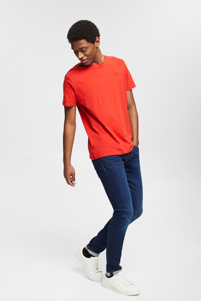 T-shirt en jersey doté d´un imprimé, 100 % coton bio, RED ORANGE, detail image number 5