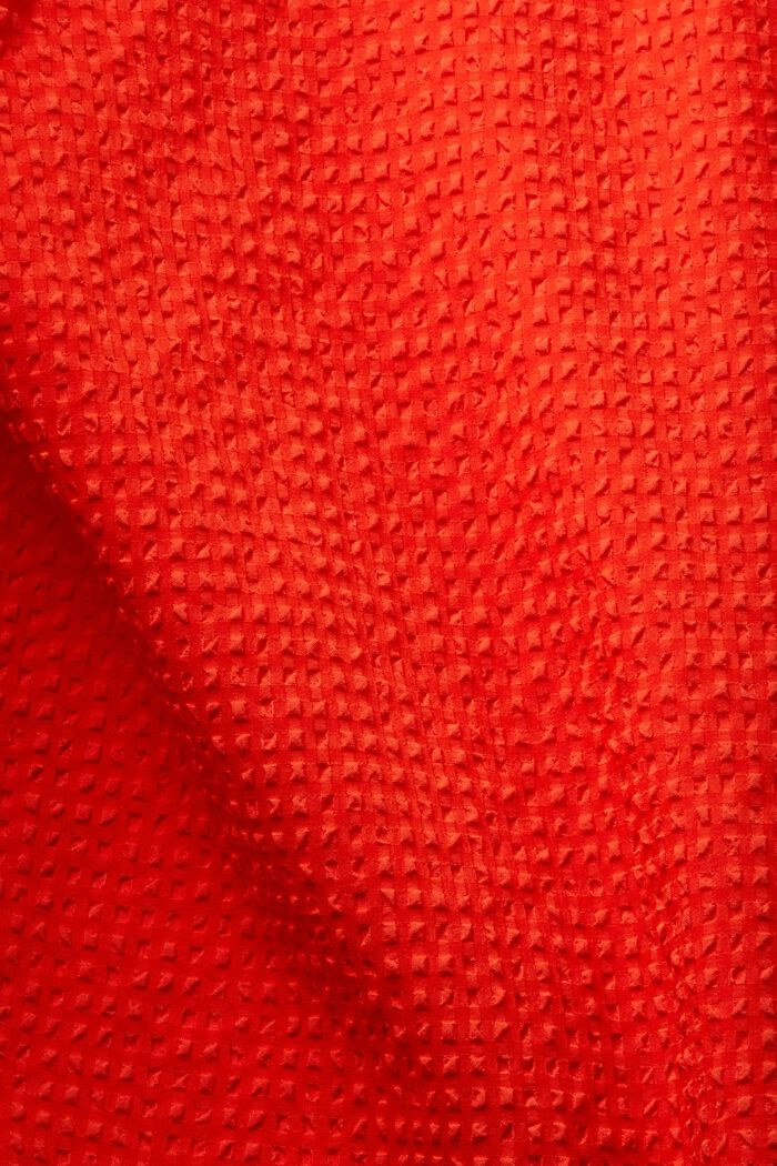 Chemisier en seersucker à manches bouffantes, ORANGE RED, detail image number 4