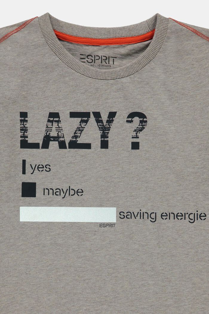 T-shirt met reflecterende print, LIGHT GREY, detail image number 2