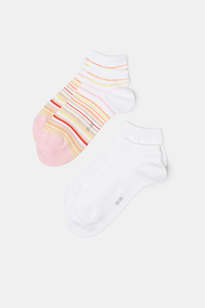 Lot de 2 paires de chaussettes en coton biologique, ROSE/WHITE, detail image number 0