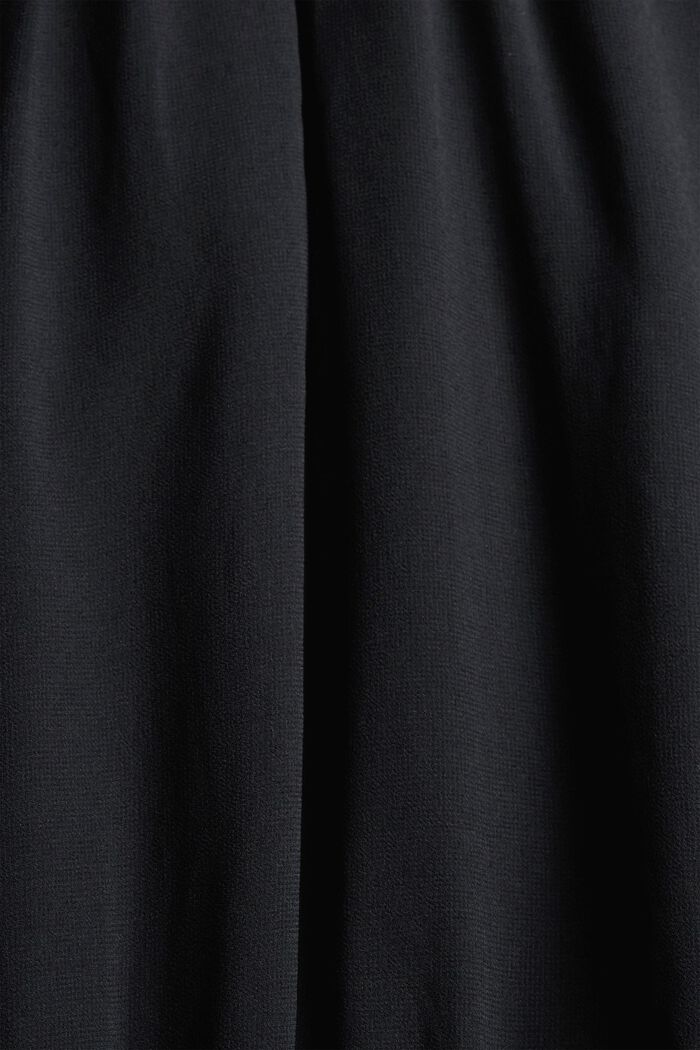 Gerecycled: getailleerde chiffon jurk met volants, BLACK, detail image number 5
