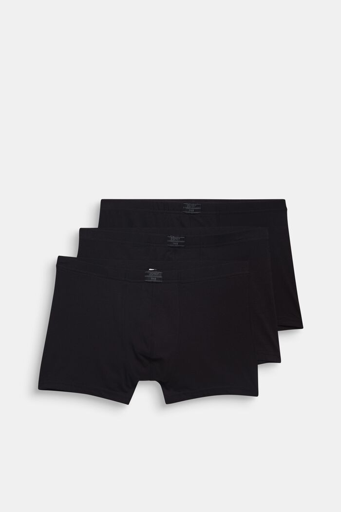 Set van 3 hipster-shorts van katoen-stretch, BLACK, overview
