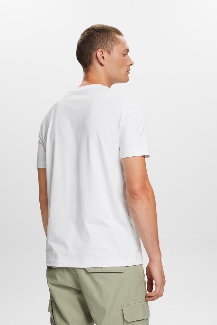 T-shirt van pima katoen-jersey met ronde hals, WHITE, detail image number 3