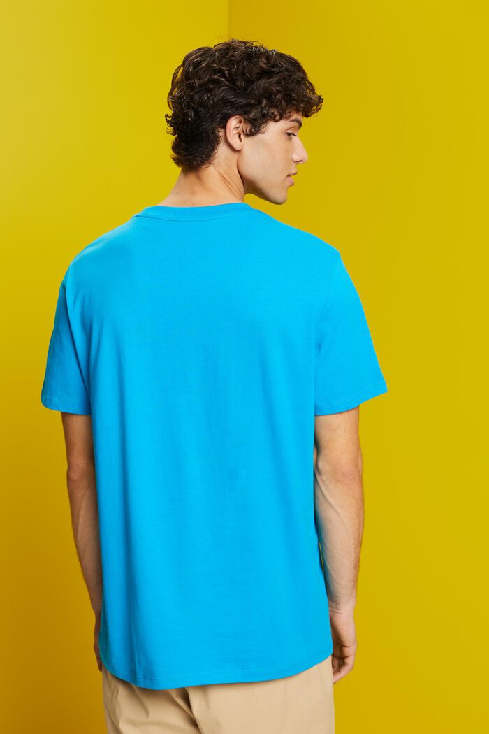 T-shirt à imprimé sur le devant, 100 % coton, DARK TURQUOISE, detail image number 3