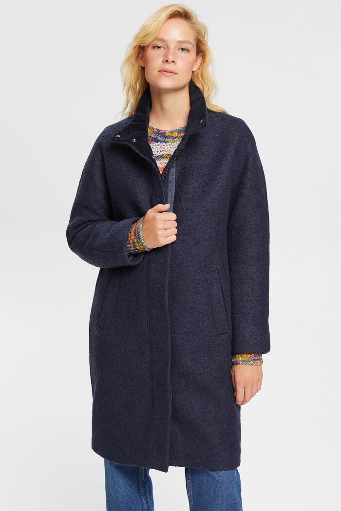 Manteau à teneur en laine, NAVY, detail image number 0