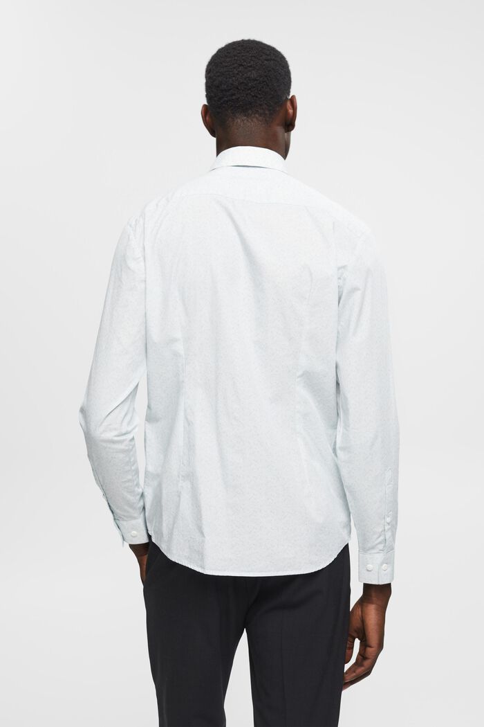 Chemise en coton à motif de coupe Slim Fit, WHITE, detail image number 3