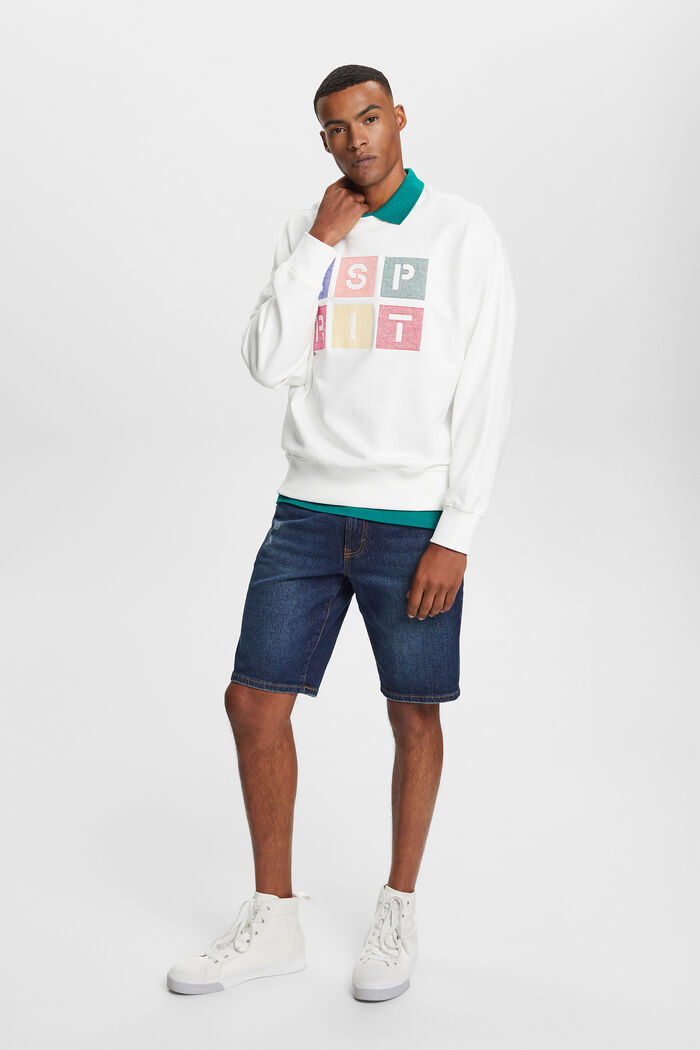 Sweatshirt met logo van organic cotton, OFF WHITE, detail image number 1