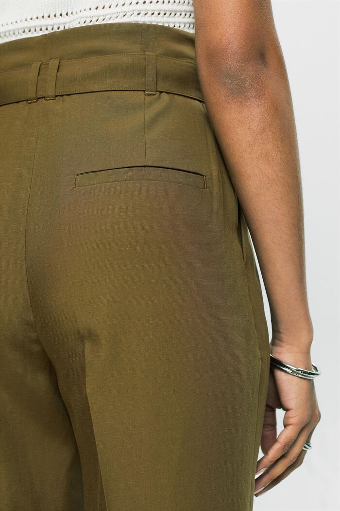Cropped culotte met hoge taille voor mix & match, KHAKI GREEN, detail image number 3