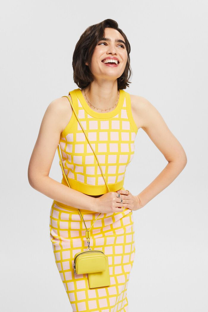 Cropped jacquard trui-top, YELLOW, detail image number 0