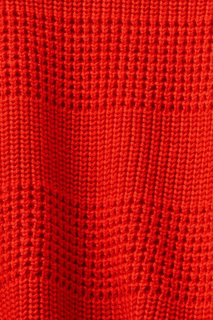 Gestructureerde trui met ronde hals, RED, detail image number 5