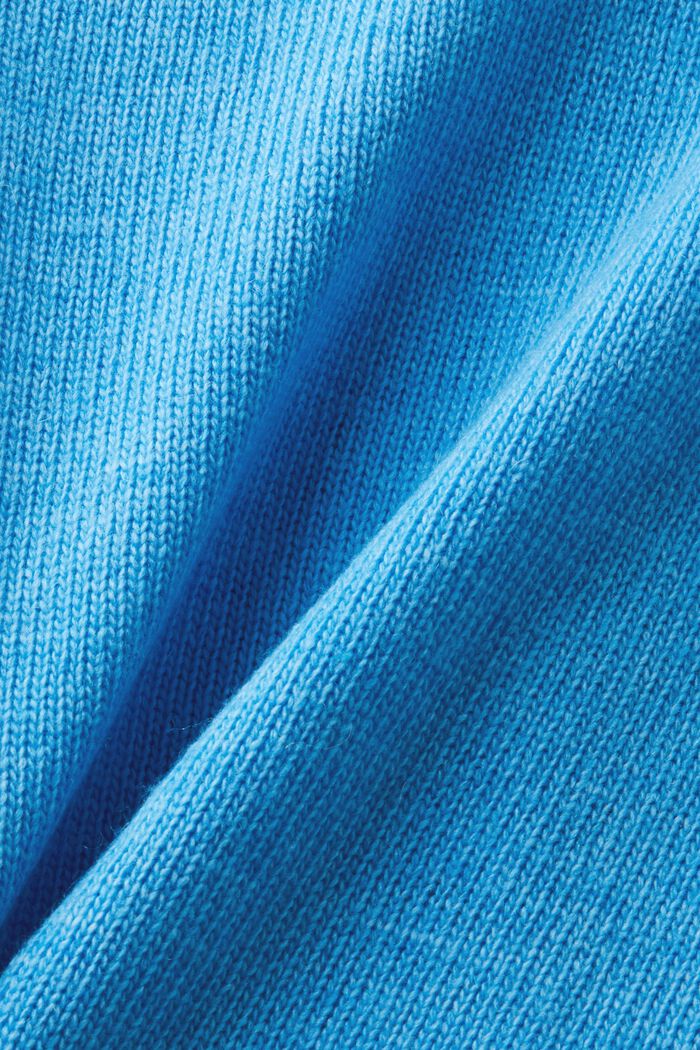 Trui van een mix van kasjmierwol, met V-hals, BLUE, detail image number 5