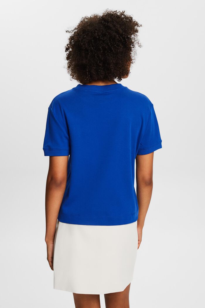 T-shirt met korte mouwen en ronde hals, BRIGHT BLUE, detail image number 2