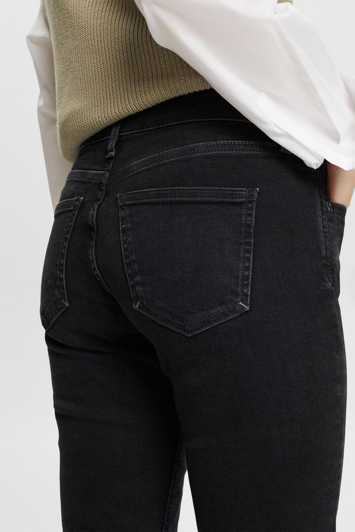 Slim jeans met hoge taille, BLACK RINSE, detail image number 4
