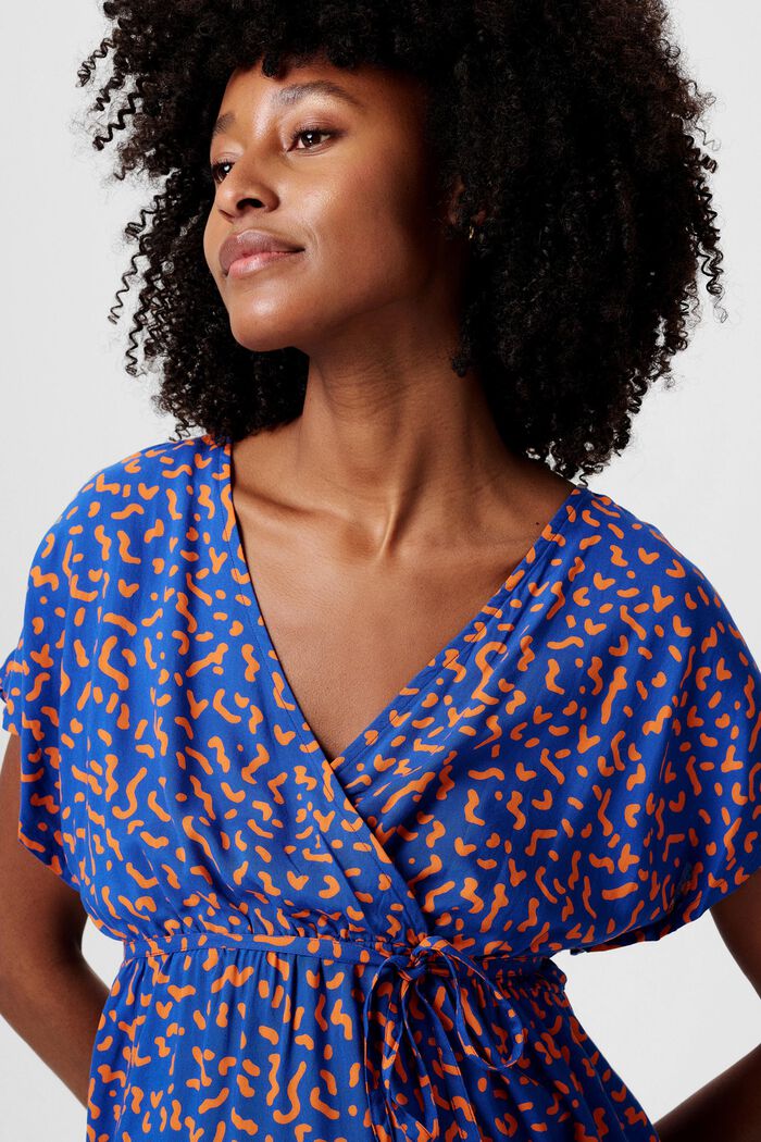 MATERNITY blouse met print en V-hals, ELECTRIC BLUE, detail image number 3