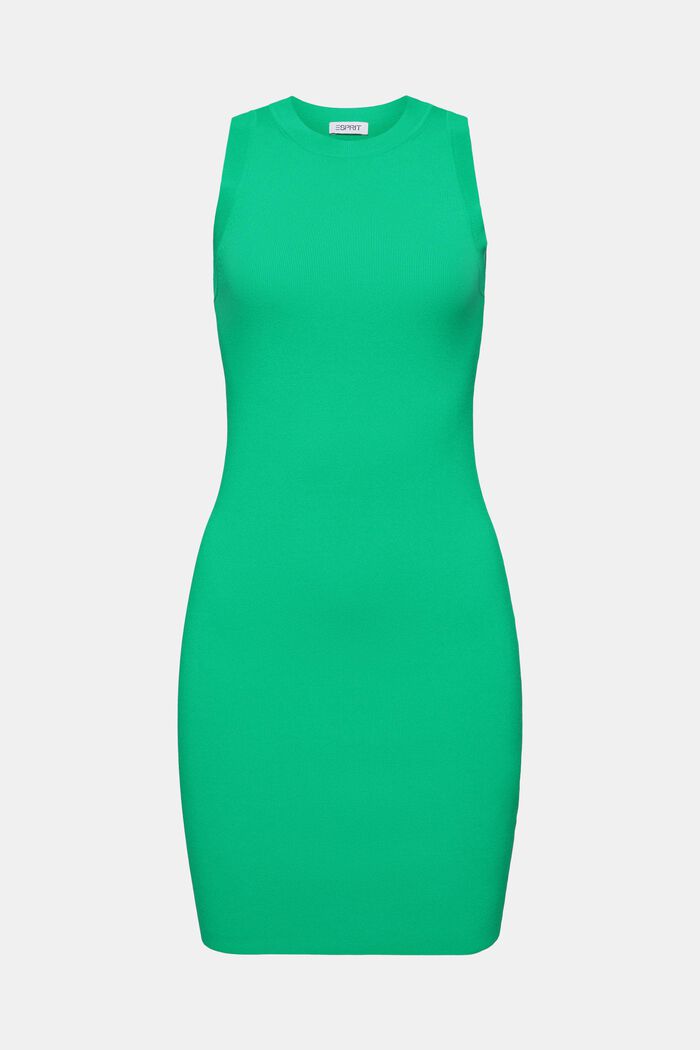 Mouwloze, gebreide mini-jurk, GREEN, detail image number 6