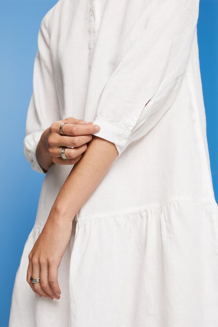 Mini robe-chemise, 100 % lin, WHITE, detail image number 2