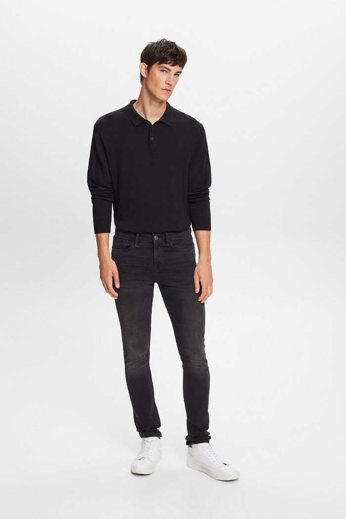 Gerecycled: skinny jeans, BLACK DARK WASHED, detail image number 5