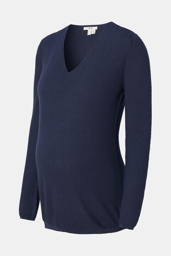 Sweater met V-hals, DARK BLUE, detail image number 4