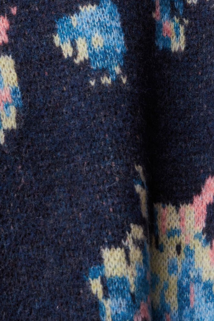 Cardigan en jacquard, laine mélangée, PETROL BLUE, detail image number 5