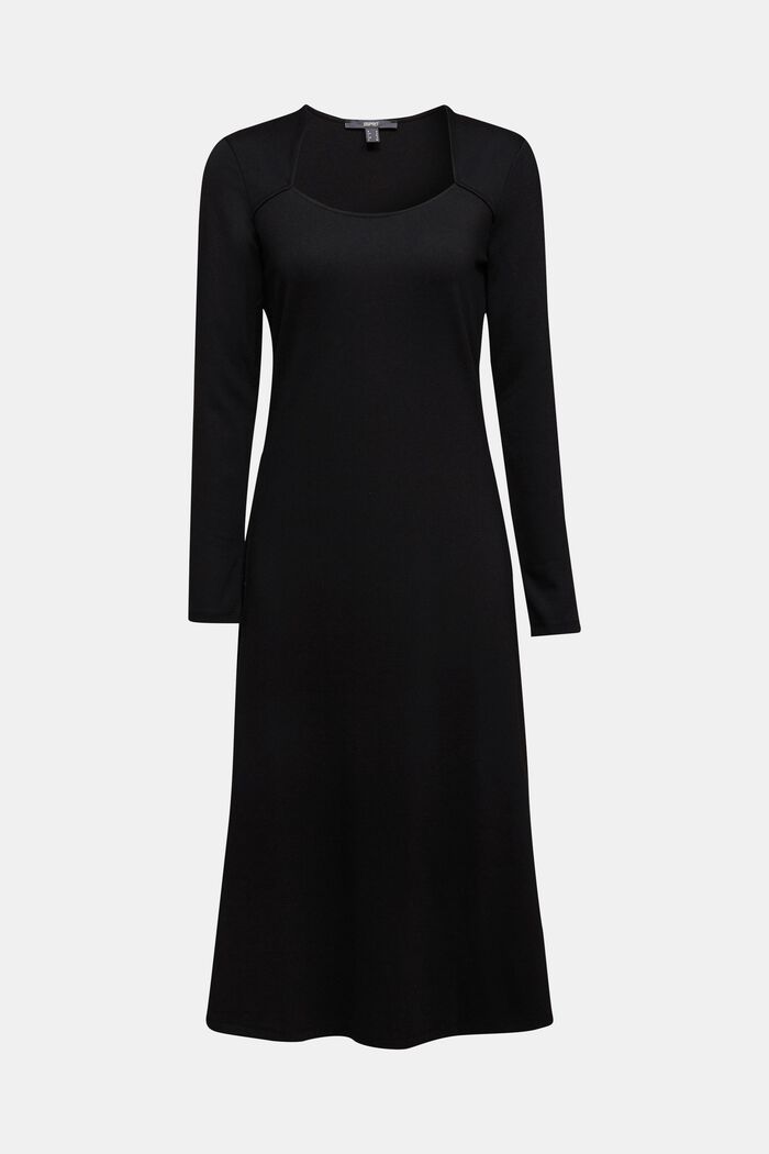 À teneur en LENZING™ ECOVERO™ : la robe mi-longue en jersey, BLACK, overview