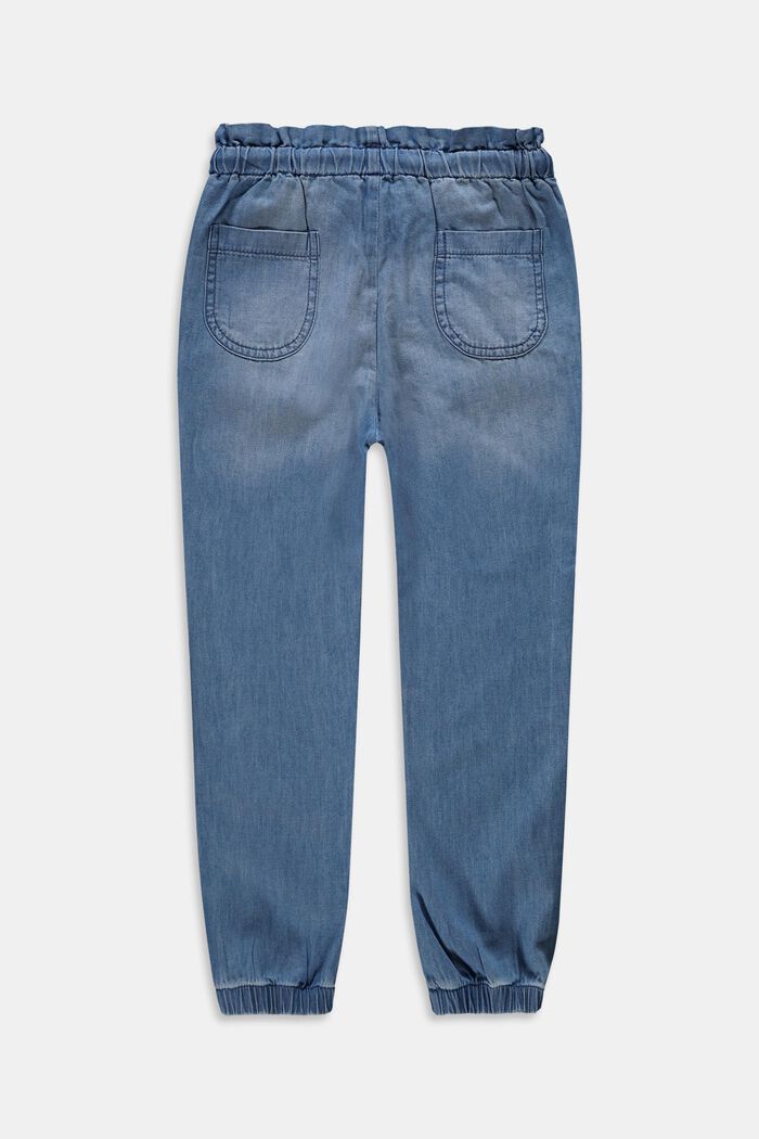 Jeans met tunnelkoord, BLUE LIGHT WASHED, detail image number 1