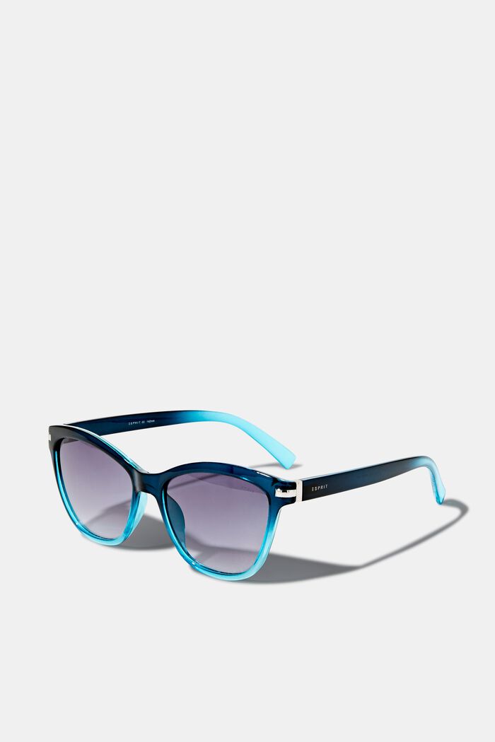 Cat-eye zonnebril met kleurverloop, BLUE, detail image number 0
