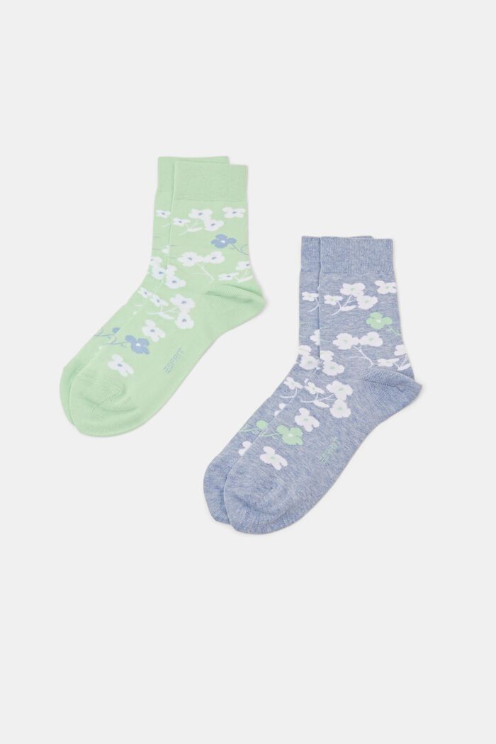 Lot de 2 paires de chaussettes épaisses à imprimé, GREEN / BLUE, detail image number 0