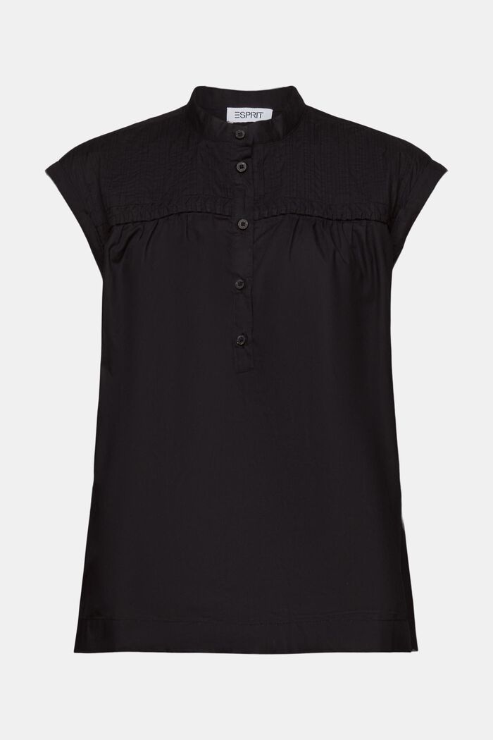Mouwloze katoenen blouse, BLACK, detail image number 5