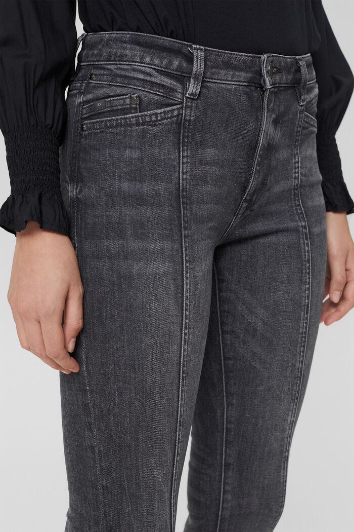Jeans met siernaden, biologisch katoen, BLACK DARK WASHED, detail image number 2