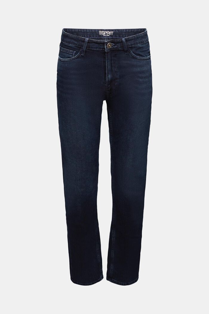 Straight fit jeans met middelhoge taille, BLUE BLACK, detail image number 7