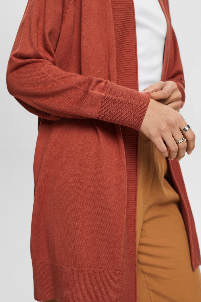 Cardigan long ouvert, TERRACOTTA, detail image number 2