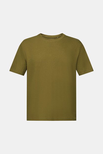 T-shirt van katoen en linnen