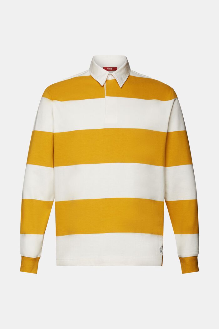 Gestreept rugbyshirt, AMBER YELLOW, detail image number 5