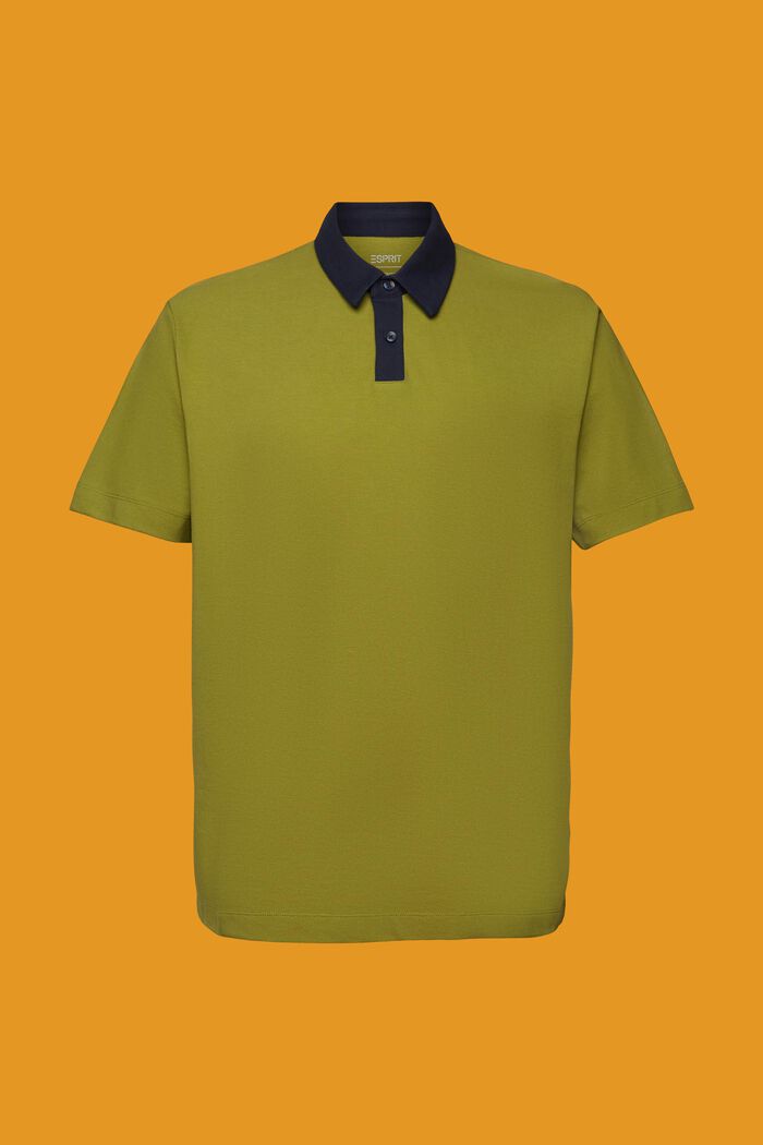 Poloshirt van katoen-piqué, LEAF GREEN, detail image number 6