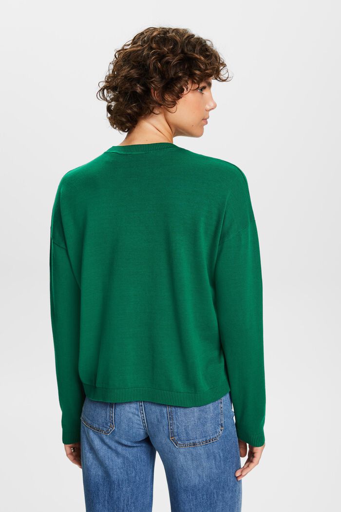 Pull-over oversize, 100 % coton, DARK GREEN, detail image number 3