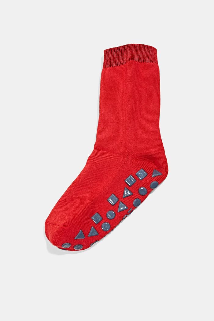 Stroeve sokken van een mix met biologisch katoen, RED PEPPER, detail image number 0
