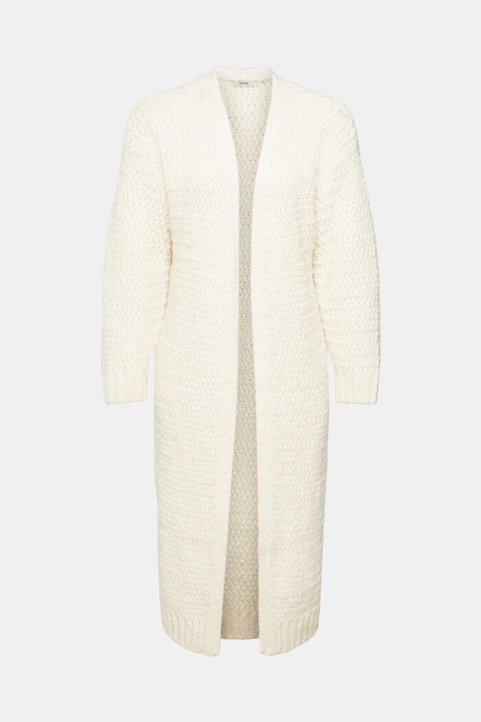 Cardigan long en laine mélangée, OFF WHITE, detail image number 6