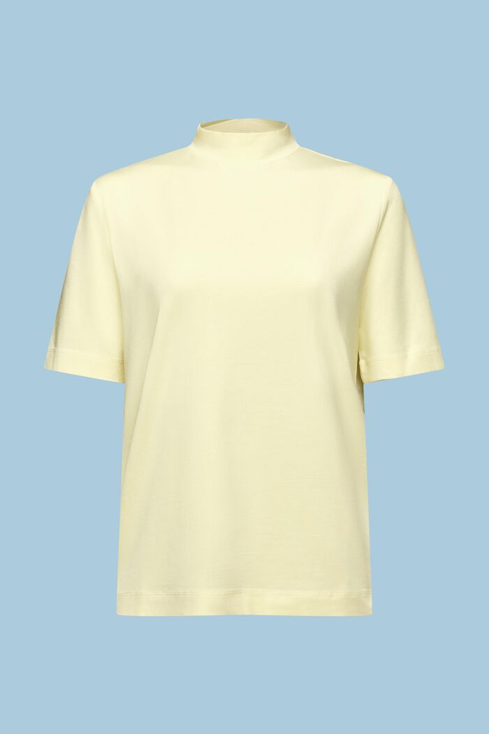 Jersey T-shirt met gesuggereerde hals, LIME YELLOW, detail image number 6