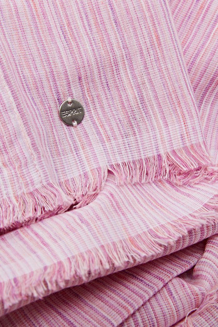 Sjaal met rafelige randen en print, PASTEL PINK, detail image number 1